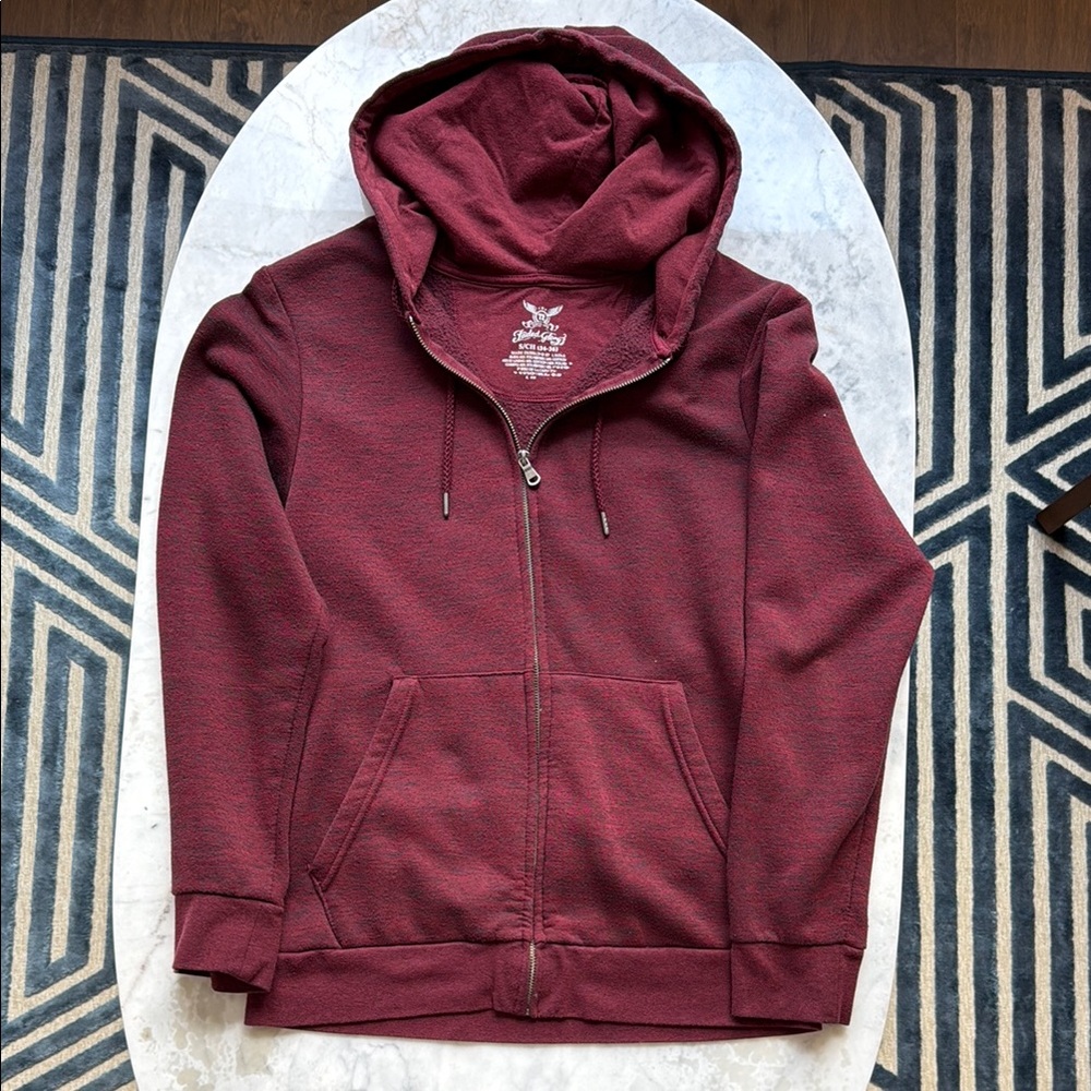 Faded Glory Maroon Zip Up Hoodie
